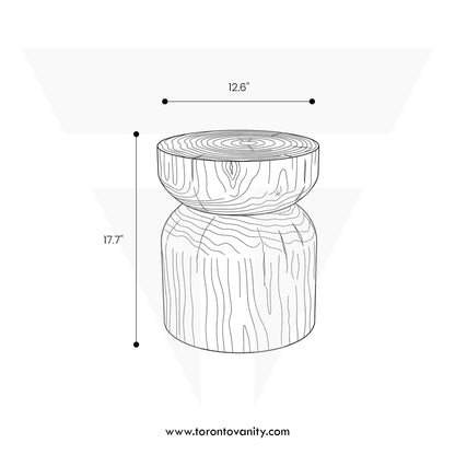 Kubebath Solid New Zealand Pine Smooth Capsule Accent Stool & Side Table