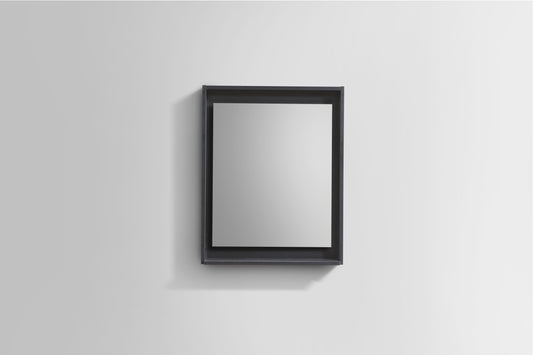 24" Wide Mirror w/ Shelf Black