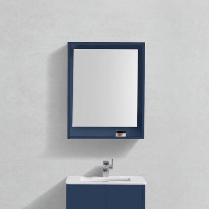 24" Wide Mirror w/ Shelf Blue