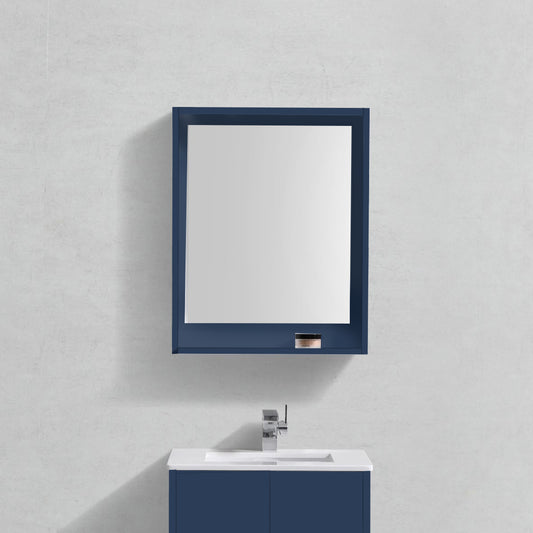 24" Wide Mirror w/ Shelf Blue