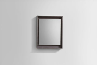 24" Wide Mirror w/ Shelf Gray Oak