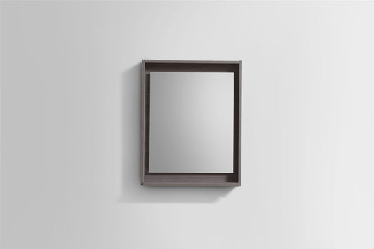 24" Wide Mirror w/ Shelf Gray Oak