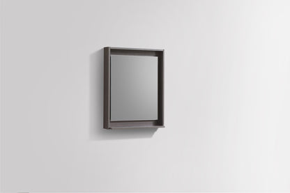 24" Wide Mirror w/ Shelf Gray Oak