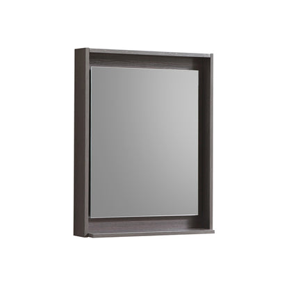 24" Wide Mirror w/ Shelf Gray Oak