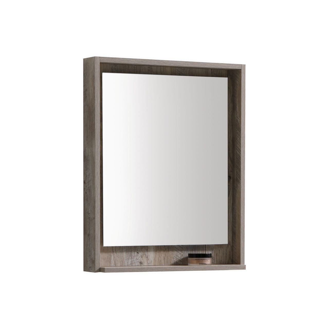 24" Wide Mirror w/ Shelf Nature Wood