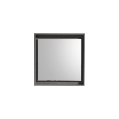 24" Wide Mirror w/ Shelf Vulcan Ash Grey