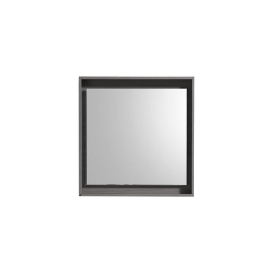 24" Wide Mirror w/ Shelf Vulcan Ash Grey