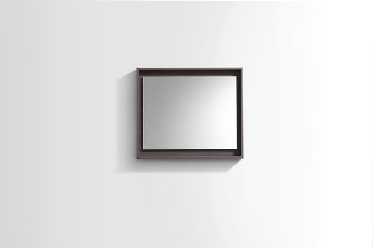 30" Wide Mirror w/ Shelf Gray Oak