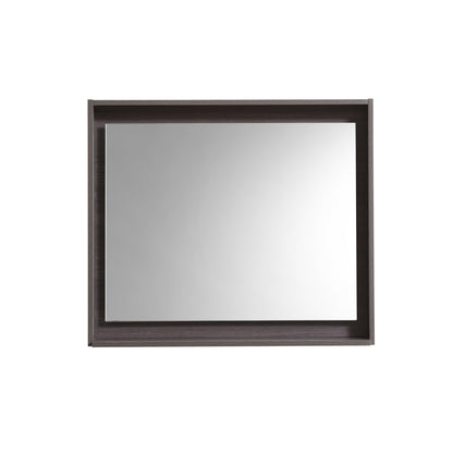 30" Wide Mirror w/ Shelf Gray Oak