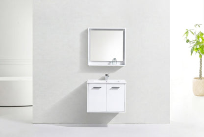 BOSCO 30" High Gloss White Modern Bathroom Vanity  w/ Quartz Countertop