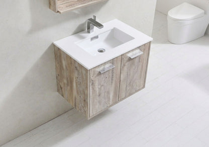 BOSCO 30" Nature Wood Modern Bathroom Vanity  w/ Quartz Countertop