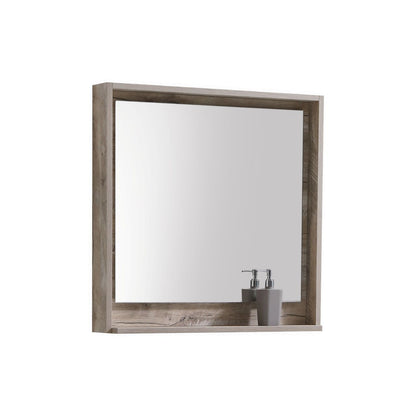 30" Wide Mirror w/ Shelf Nature Wood