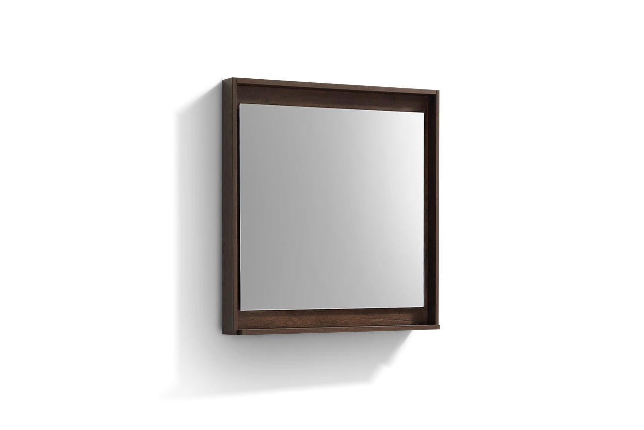 30" Wide Mirror w/ Shelf Rosewood