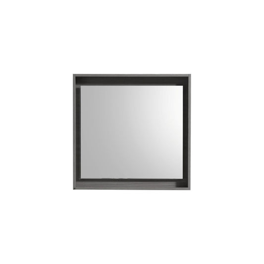 30" Wide Mirror w/ Shelf Vulcan Ash Grey