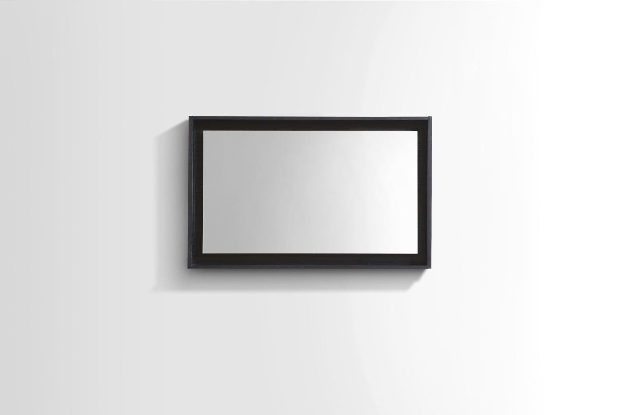36" Wide Mirror w/ Shelf Black