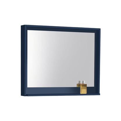 30" Wide Mirror w/ Shelf Blue