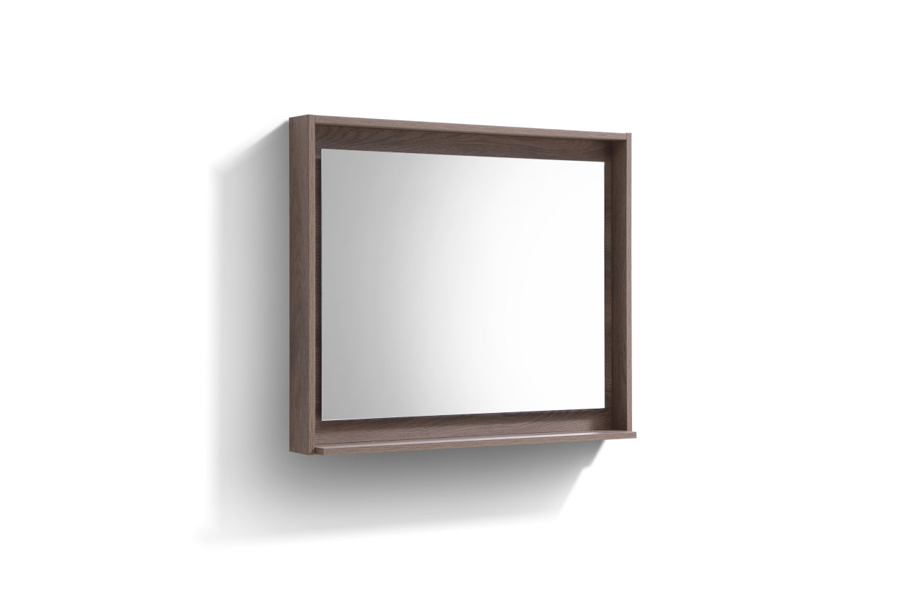 36" Wide Mirror w/ Shelf Butternut
