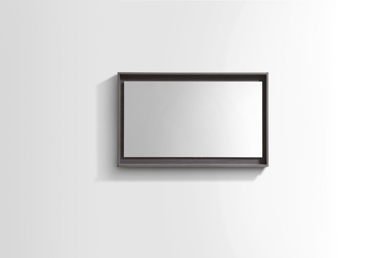 36" Wide Mirror w/ Shelf Gray Oak