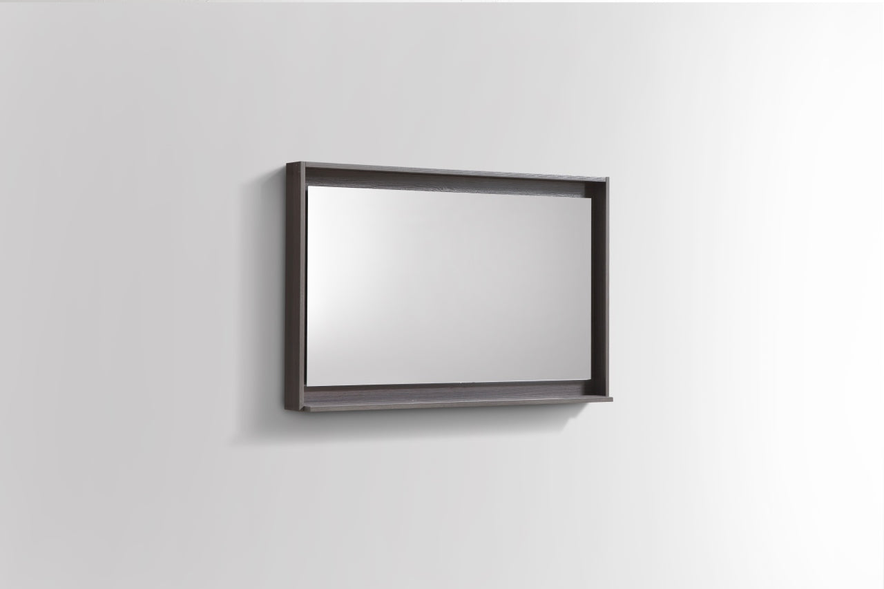 36" Wide Mirror w/ Shelf Gray Oak