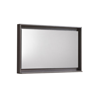 36" Wide Mirror w/ Shelf Gray Oak