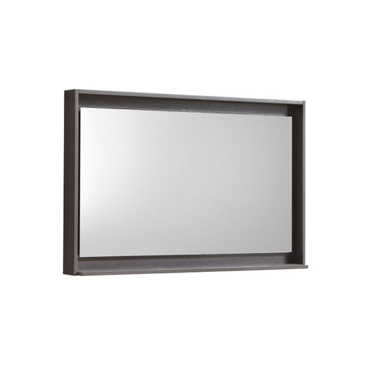 36" Wide Mirror w/ Shelf Gray Oak
