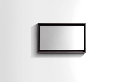 36" Wide Mirror w/ Shelf High Gloss Gray Oak