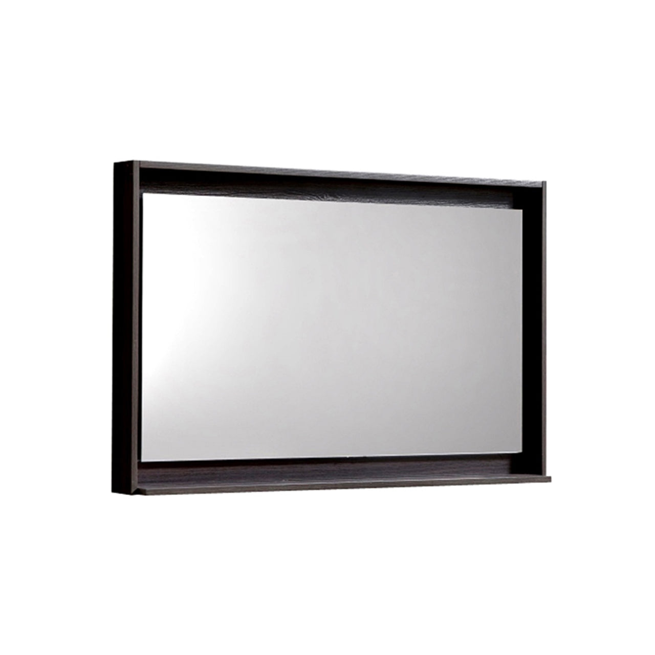 36" Wide Mirror w/ Shelf High Gloss Gray Oak