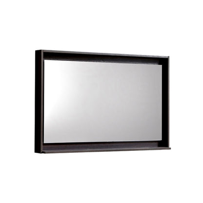 36" Wide Mirror w/ Shelf High Gloss Gray Oak