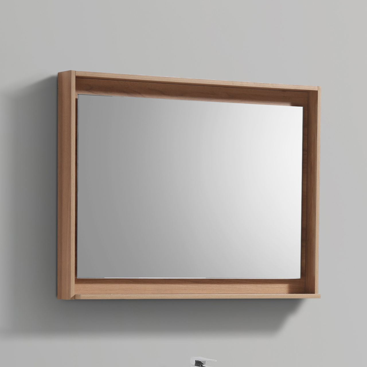 36" Wide Mirror w/ Shelf Honey Oak