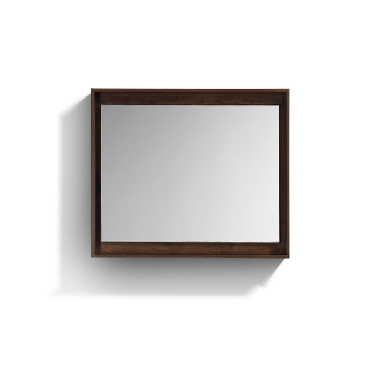 36" Wide Mirror w/ Shelf Rosewood