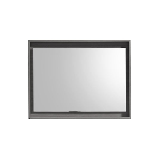 36" Wide Mirror w/ Shelf Vulcan Ash Grey