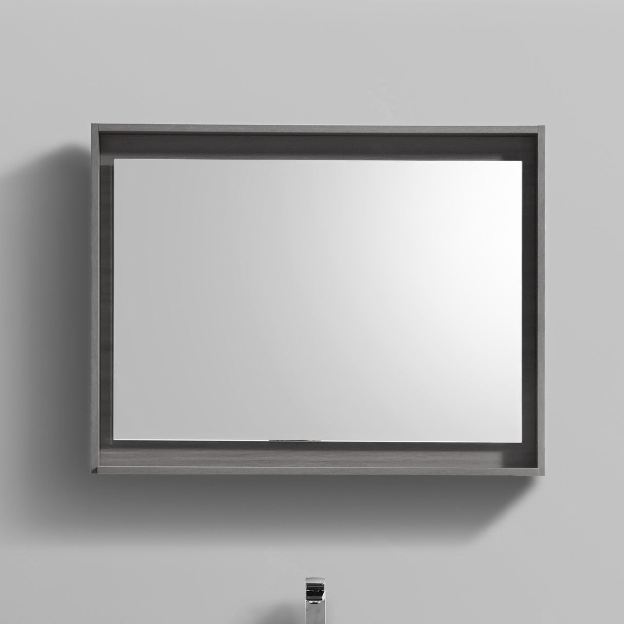 36" Wide Mirror w/ Shelf Vulcan Ash Grey