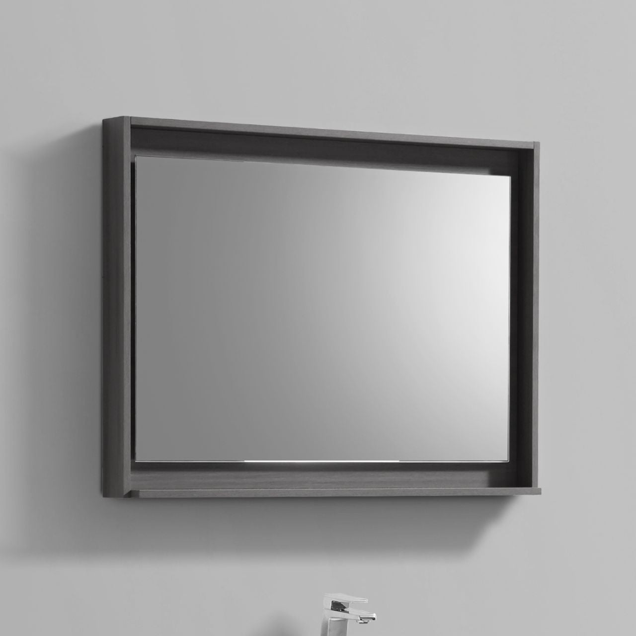 36" Wide Mirror w/ Shelf Vulcan Ash Grey