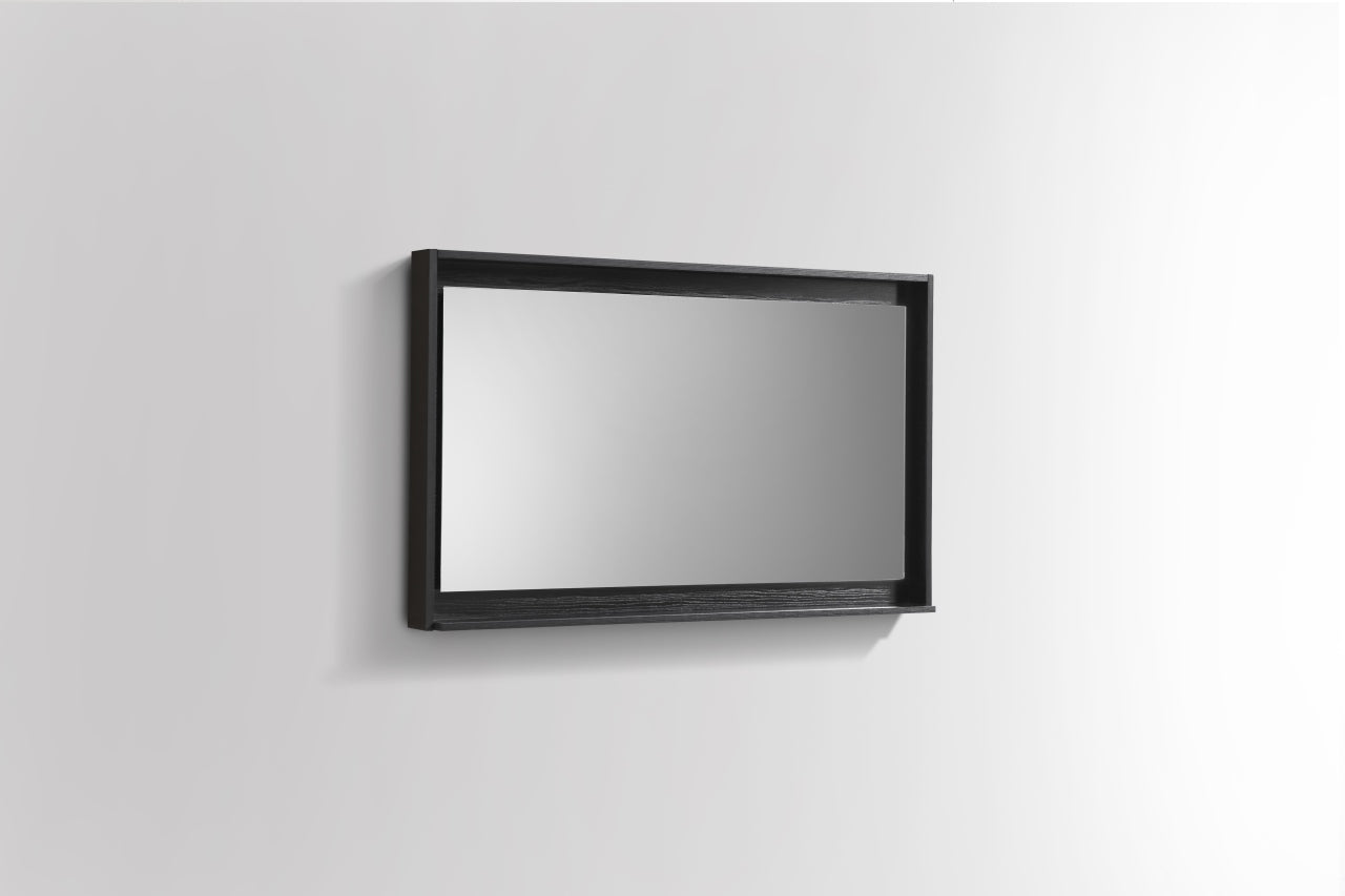 40" Wide Mirror w/ Shelf Black