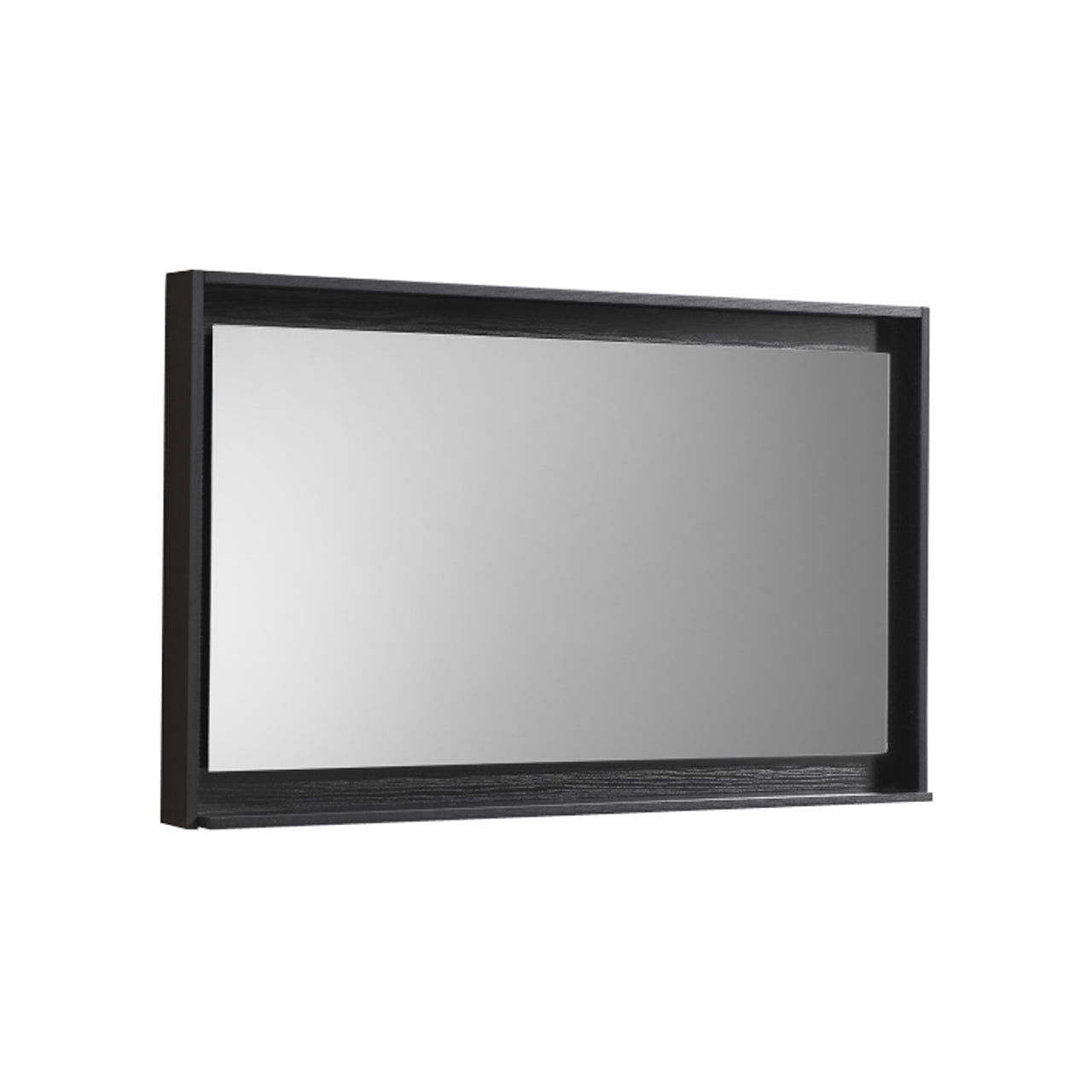 40" Wide Mirror w/ Shelf Black