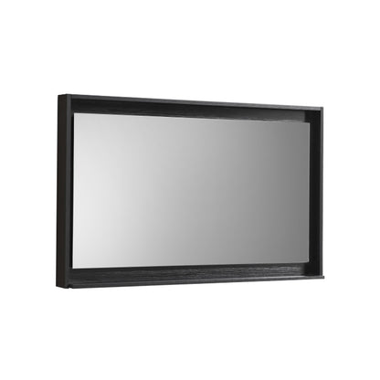40" Wide Mirror w/ Shelf Black