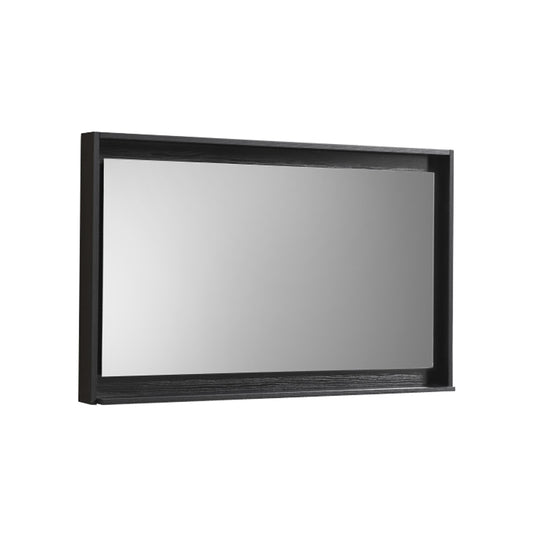 40" Wide Mirror w/ Shelf Black
