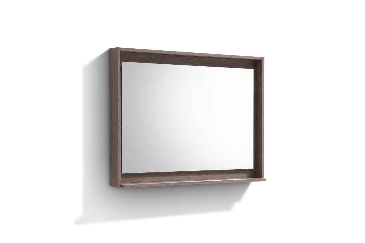 40" Wide Mirror w/ Shelf Butternut