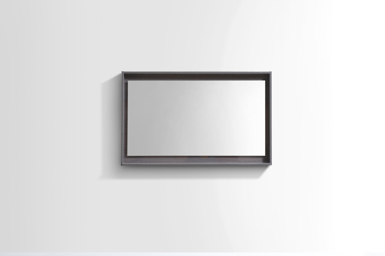 40" Wide Mirror w/ Shelf Gray Oak