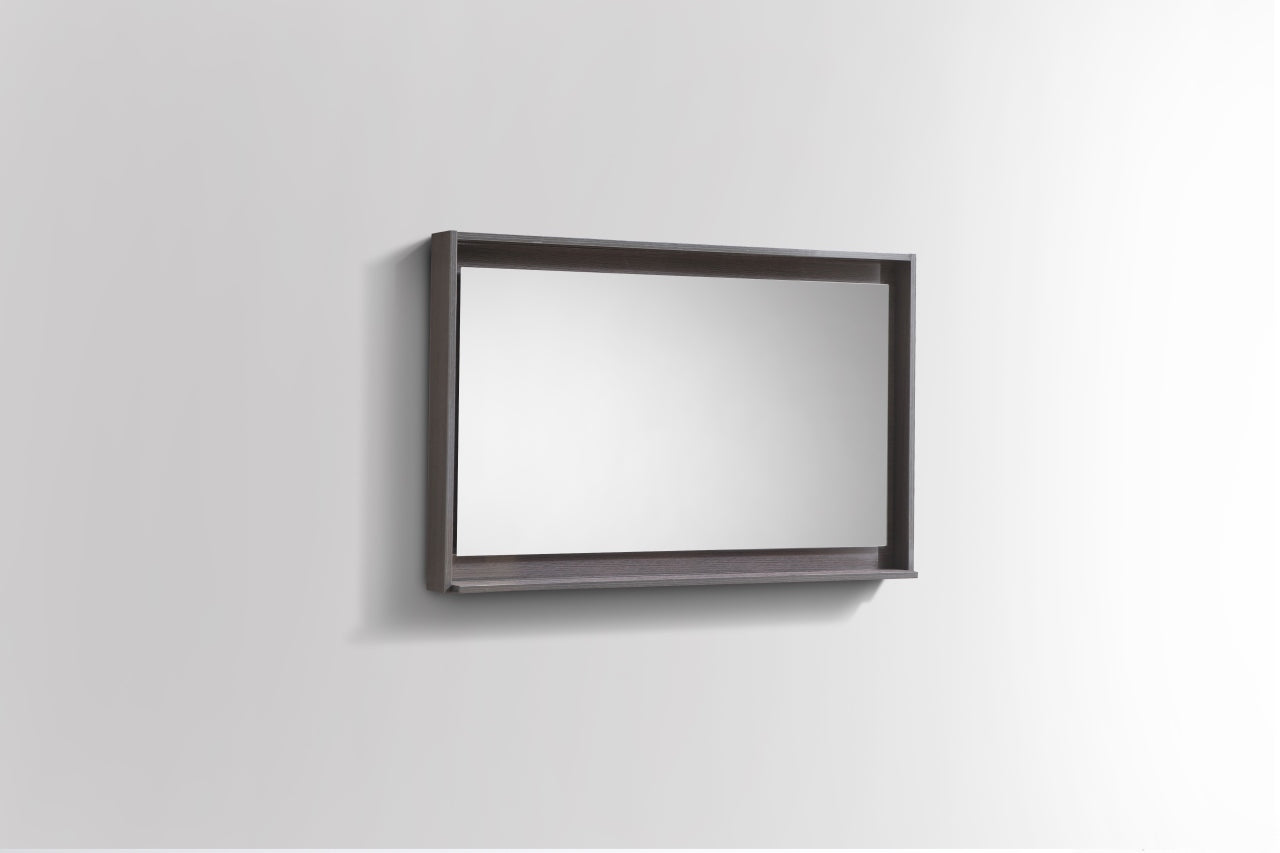 40" Wide Mirror w/ Shelf Gray Oak