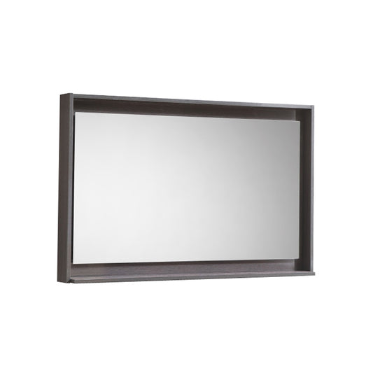 40" Wide Mirror w/ Shelf Gray Oak