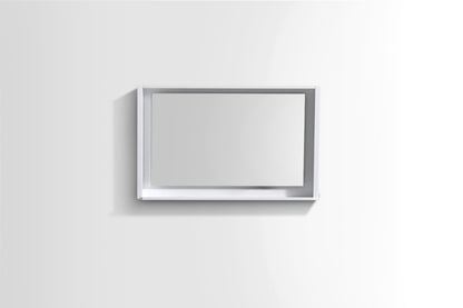 40" Wide Mirror w/ Shelf High Gloss White