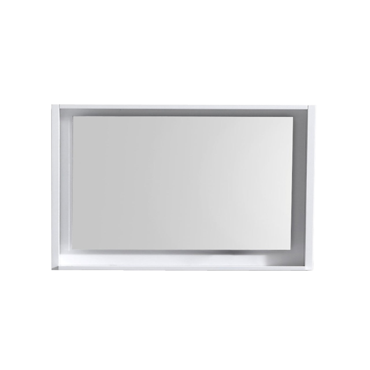 40" Wide Mirror w/ Shelf High Gloss White
