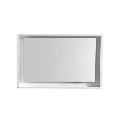 40" Wide Mirror w/ Shelf High Gloss White
