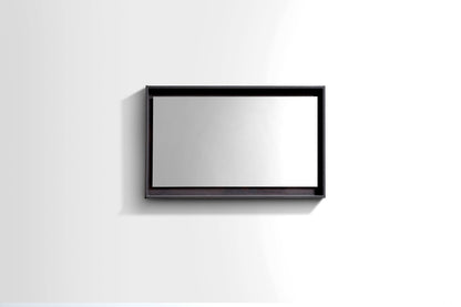 40" Wide Mirror w/ Shelf High Gloss Gray Oak