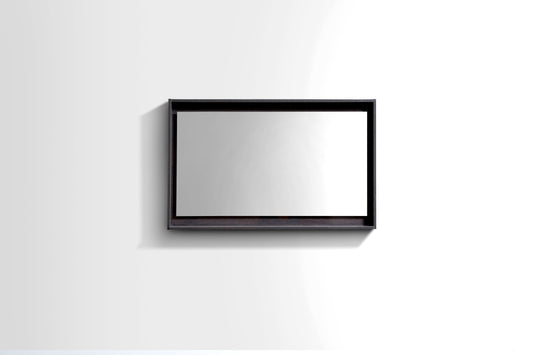 40" Wide Mirror w/ Shelf High Gloss Gray Oak