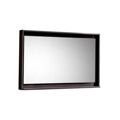 40" Wide Mirror w/ Shelf High Gloss Gray Oak