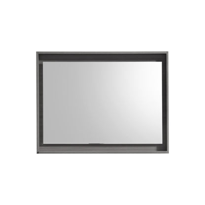 40" Wide Mirror w/ Shelf Vulcan Ash Grey