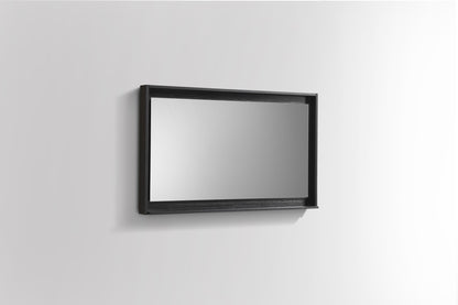 48" Wide Mirror w/ Shelf Black