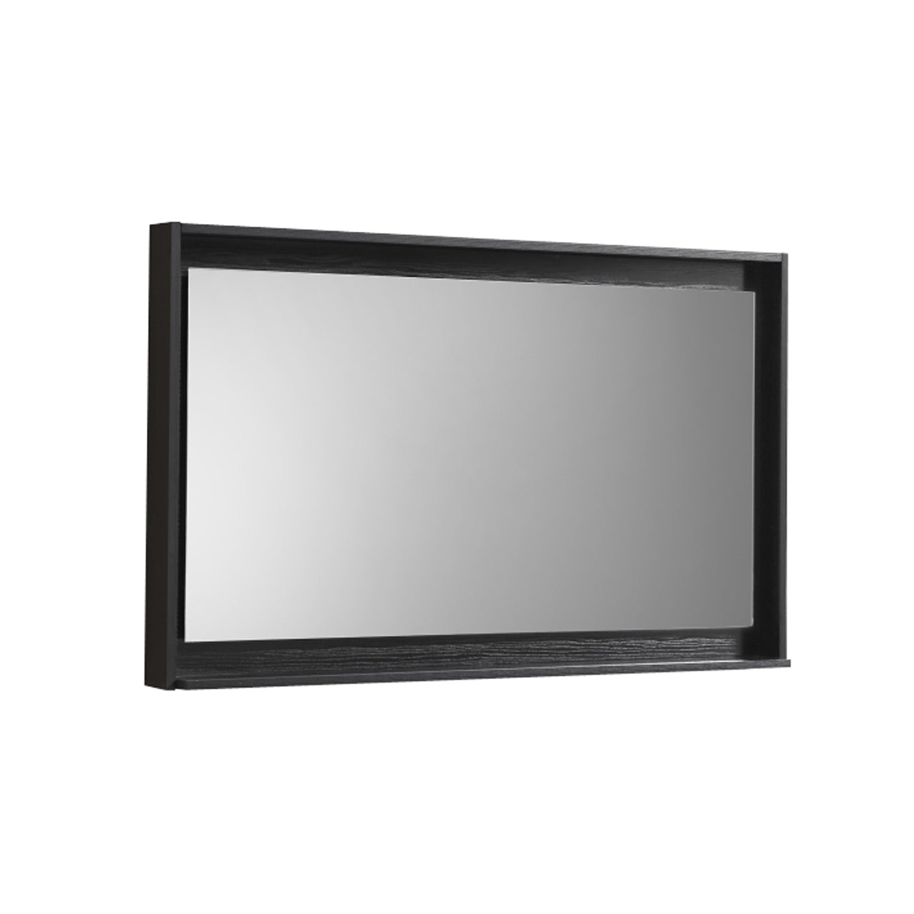 48" Wide Mirror w/ Shelf Black